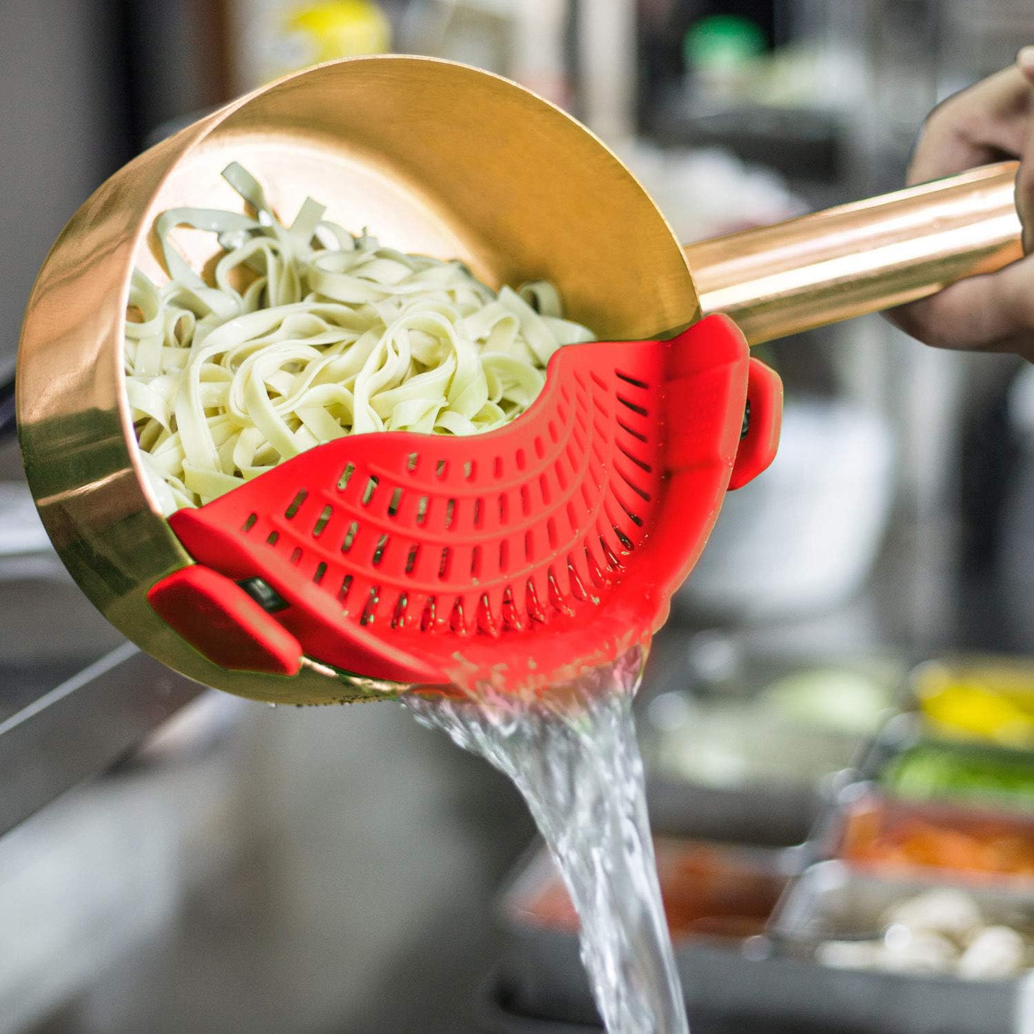 Clip On Silicone Strainer, Pasta Strainer, Clip on Food Strainer, Kitchen Strainer Clip On Silicone Strainer, Pasta Strainer, Clip on Food Strainer, Kitchen Strainer
